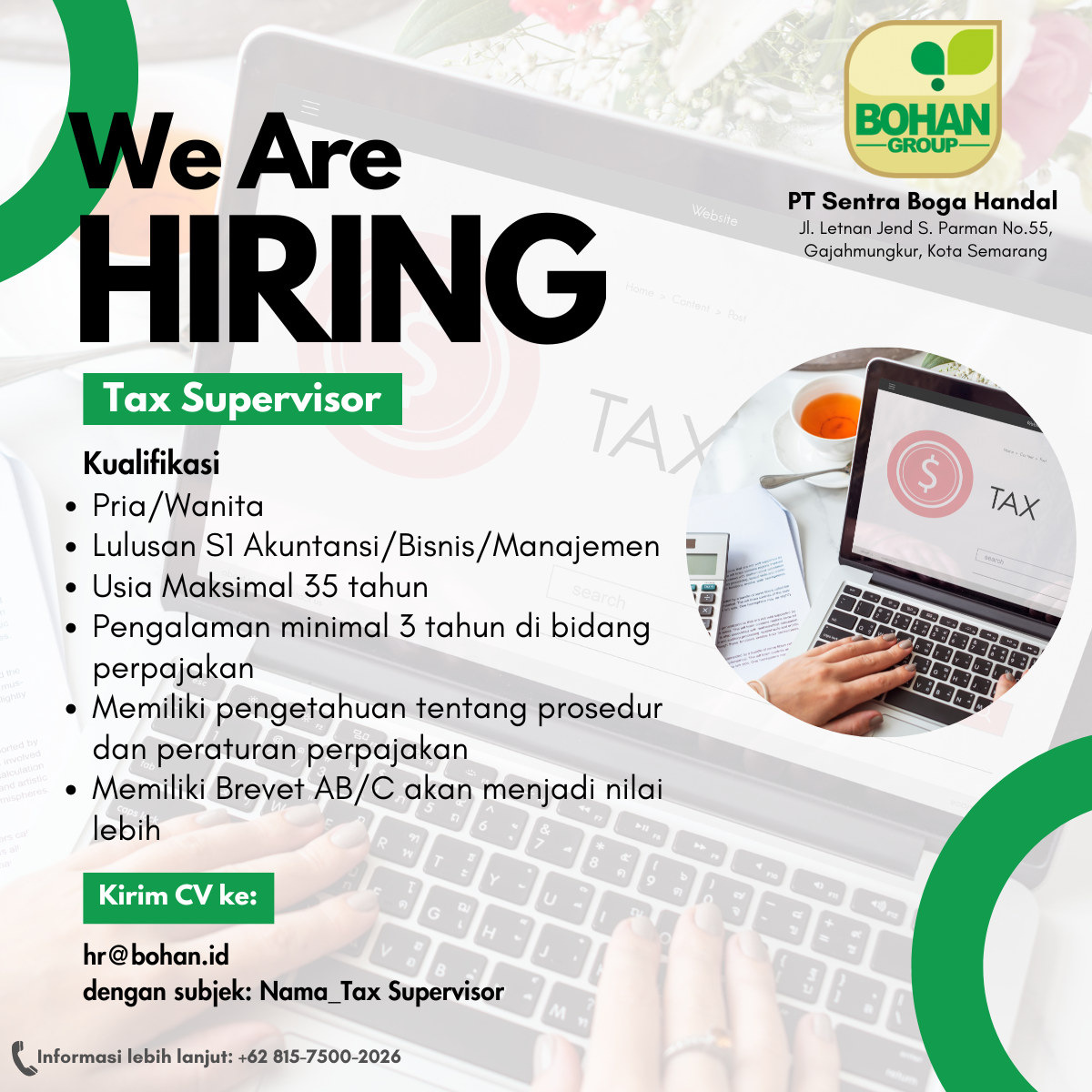 Tax Supervisor - PT Bisnis Rakyat Indonesia